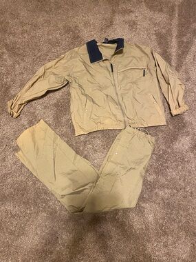 Lands' End Light Khaki Drawstring Pants and Jacket Matching set